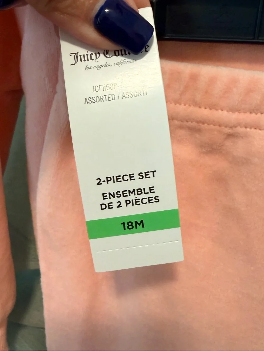 Juicy Couture Kids Blush Pink Velour Sweat Set